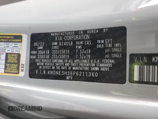 2023 Kia Carnival SX with VIN KNDNE5H36P6211360, listed as a Copart auction lot 88350205 with 52,145 mi miles and Salvage Title. Bid and sale history available at carsss.com. Image 13.