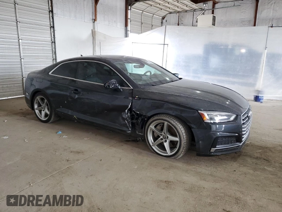 2019 Audi A5 Premium Plus with VIN WAUTNAF54KA008183, listed as a Copart auction lot 50423625 with 50,476 mi miles and Salvage Title. Bid and sale history available at DreamBid. Image 4.