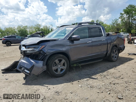 2021 Honda Ridgeline RTL-E z VIN 5FPYK3F79MB018627, wystawiony jako Copart lot #55635025 z przebiegiem 24 797 mil mil oraz Szkoda całkowita • Salvage title. Historia ofert i sprzedaży dostępna na DreamBid. Obrazek 1.