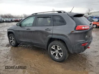 2014 Jeep Cherokee Trailhawk with VIN 1C4PJMBB6EW310613, listed as a Copart auction lot 46438185 with 122,113 mi miles and Salvage Title. Bid and sale history available at carsss.com. Image 2.