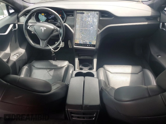 2018 Tesla Model S 75D with VIN 5YJSA1E40JF297040, listed as a Copart auction lot 57997045 with 113,503 mi miles and Salvage title. Bid and sale history available at DreamBid. Image 8.
