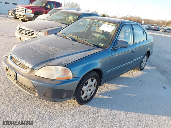 1998 Honda Civic EX with VIN 2HGEJ8544WH611085, listed as a IAAI auction lot 41727644 with 172,342 mi miles. Bid and sale history available at carsss.com. Image 2.