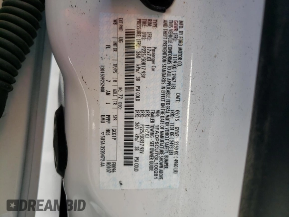 2016 Ford C-Max Energi SEL with VIN 1FADP5CU7GL100281, listed as a Copart auction lot 68333213 with 85,638 mi miles. Bid and sale history available at carsss.com. Image 13.