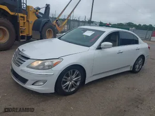 2012 Hyundai Genesis 4.6L with VIN KMHGC4DF3CU189506, listed as a IAAI auction lot 41911258 with 216,923 mi miles. Bid and sale history available at carsss.com. Image 2.