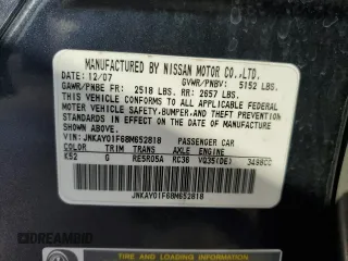 2008 Infiniti M with VIN JNKAY01F68M652818, listed as a Copart auction lot 52622965 with Not provided miles and Salvage title. Bid and sale history available at DreamBid. Image 13.