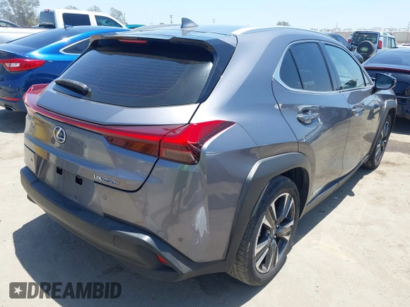 2020 Lexus UX 250h with VIN JTHP9JBH9L2020588, listed as a IAAI auction lot 42543365 with 61,792 mi miles and . Bid and sale history available at DreamBid. Image 4.