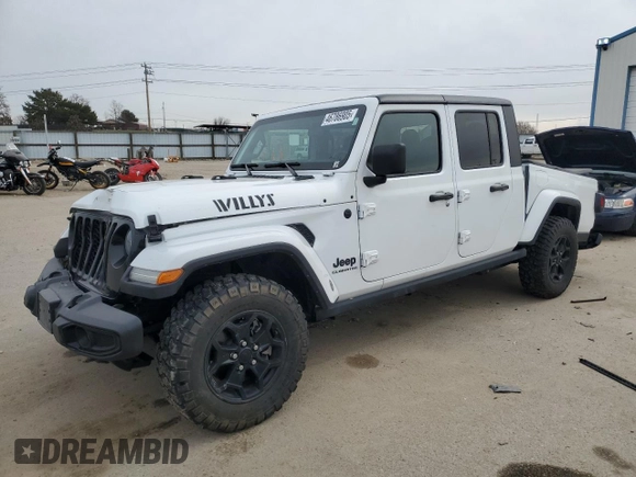 2022 Jeep Gladiator Willys Sport z VIN 1C6HJTAG8NL174800, wystawiony jako Copart lot #46786905 z przebiegiem 28 527 mil mil oraz Szkoda całkowita • Salvage title. Historia ofert i sprzedaży dostępna na DreamBid. Obrazek 1.