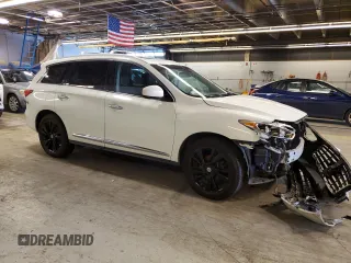 2013 Infiniti JX35 with VIN 5N1AL0MN5DC300201, listed as a Copart auction lot 62527034 with 150,129 mi miles and Salvage Title. Bid and sale history available at carsss.com. Image 4.