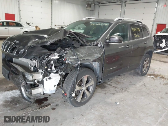 2019 Jeep Cherokee Limited with VIN 1C4PJMDX2KD467412, listed as a IAAI auction lot 42087391 with 106,168 mi miles and . Bid and sale history available at DreamBid. Image 2.
