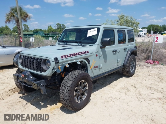 2024 Jeep Wrangler Rubicon with VIN 1C4PJXFG3RW295565, listed as a IAAI auction lot 42026211 with 5,661 mi miles. Bid and sale history available at carsss.com. Image 18.