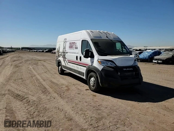 2023 Ram ProMaster Cargo with VIN 3C6LRVDG9PE578176, listed as a Copart auction lot 46613135 with 23,089 mi miles and Salvage Title. Bid and sale history available at DreamBid. Image 12.