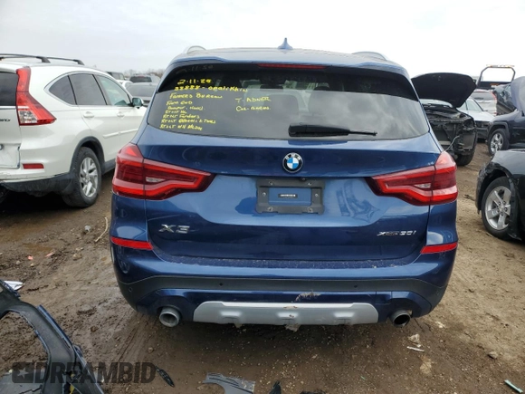 2019 BMW X3 xDrive30i with VIN 5UXTR9C52KLP96443, listed as a Copart auction lot 46327235 with 47,823 mi miles and Clean Title. Bid and sale history available at DreamBid. Image 6.