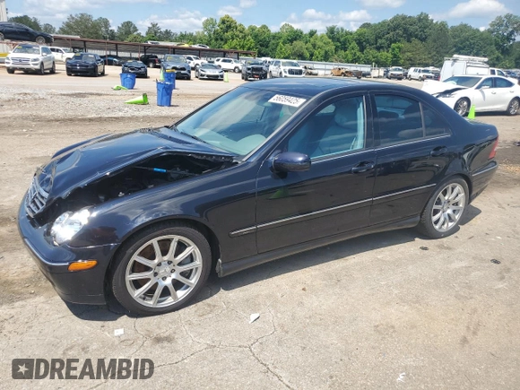 2006 Mercedes-Benz C 230 Sport with VIN WDBRF52HX6A900802, listed as a Copart auction lot 56059425 with 180,660 mi miles and Salvage title. Bid and sale history available at DreamBid. Image 1.