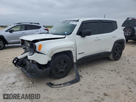 2017 Jeep Renegade Sport with VIN ZACCJAAB4HPF44975, listed as a Copart auction lot 55513715 with 92,913 mi miles and Salvage Title. Bid and sale history available at DreamBid. Image 1.