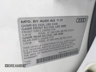 2024 Audi Q3 S line Premium with VIN WA1DECF31R1057900, listed as a IAAI auction lot 42059219 with 27,635 mi miles. Bid and sale history available at carsss.com. Image 9.