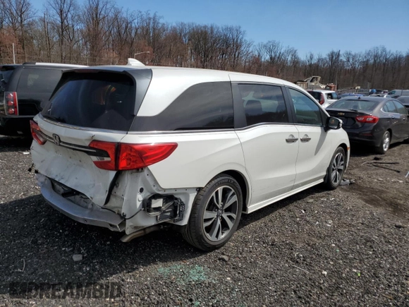 2021 Honda Odyssey Touring with VIN 5FNRL6H85MB008260, listed as a Copart auction lot 49244845 with 58,570 mi miles and Salvage Title. Bid and sale history available at carsss.com. Image 3.