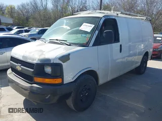 2012 Chevrolet Express Cargo Van with VIN 1GCWGFCA7C1106165, listed as a IAAI auction lot 41843495 with 315,215 mi miles. Bid and sale history available at carsss.com. Image 2.