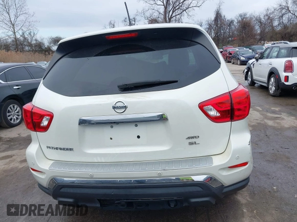 2018 Nissan Pathfinder SL with VIN 5N1DR2MM1JC666604, listed as a IAAI auction lot 41181860 with 57,586 mi miles. Bid and sale history available at carsss.com. Image 17.