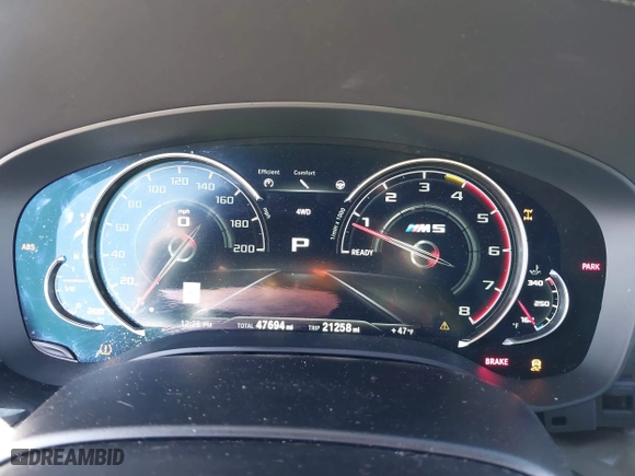 2019 BMW M5 with VIN WBSJF0C53KB448064, listed as a IAAI auction lot 41322325 with 47,694 mi miles. Bid and sale history available at carsss.com. Image 7.