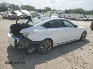 2017 Genesis G80 3.8L with VIN KMHGN4JE4HU177393, listed as a Copart auction lot 60968285 with 74,076 mi miles and Salvage title. Bid and sale history available at DreamBid. Image 3.