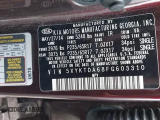 2015 Kia Sorento LX with VIN 5XYKTDA68FG603310, listed as a IAAI auction lot 41898305 with 134,705 mi miles. Bid and sale history available at carsss.com. Image 9.