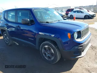 2016 Jeep Renegade Sport with VIN ZACCJBAW1GPC59187, listed as a IAAI auction lot 41699358 with 121,151 mi miles. Bid and sale history available at carsss.com. Image 1.