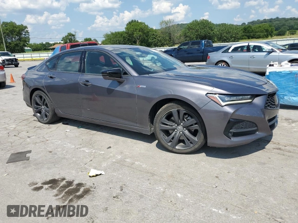 2021 Acura TLX w/A-Spec Package with VIN 19UUB6F51MA001449, listed as a Copart auction lot 61774275 with 83,036 mi miles and Salvage title. Bid and sale history available at DreamBid. Image 4.