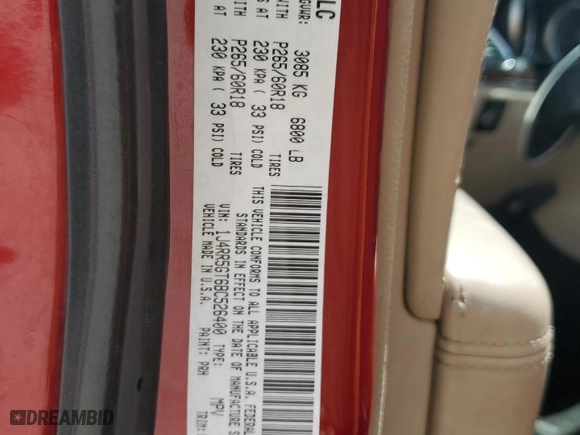 2011 Jeep Grand Cherokee Limited with VIN 1J4RR5GT6BC526400, listed as a Copart auction lot 50854245 with 201,860 mi miles and Salvage Title. Bid and sale history available at carsss.com. Image 13.