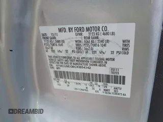 2012 Ford Escape Limited с VIN 1FMCU9EG6CKB54342, выставлен на аукционе IAAI как лот 42136382 с пробегом Не указан миль и . История ставок и продаж доступна на DreamBid. Изображение 9.