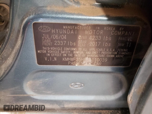 2005 Hyundai Sonata GLS with VIN KMHWF35H85A110039, listed as a Copart auction lot 79202784 with 144,980 mi miles and Salvage Title. Bid and sale history available at carsss.com. Image 14.