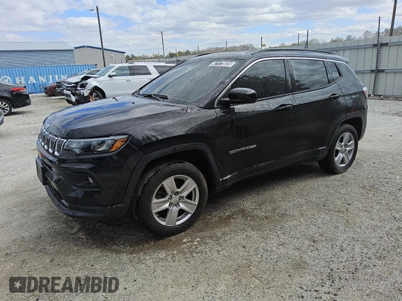 2022 Jeep Compass Latitude with VIN 3C4NJDBB6NT230564, listed as a Copart auction lot 47173935 with 50,362 mi miles and Clean Title. Bid and sale history available at DreamBid. Image 1.