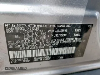 2025 Toyota RAV4 XLE Premium with VIN 2T3A1RFV6SC501208, listed as a Copart auction lot 58130915 with 5,196 mi miles and Salvage title. Bid and sale history available at DreamBid. Image 13.