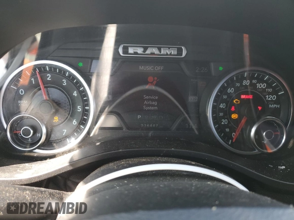 2019 Ram 1500 Big Horn with VIN 1C6SRFFT3KN645645, listed as a Copart auction lot 52038525 with 116,447 mi miles and Salvage title. Bid and sale history available at DreamBid. Image 9.