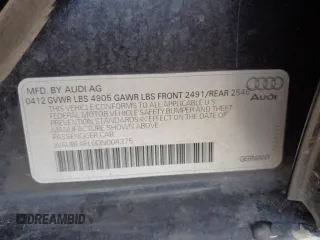 2013 Audi A4 Premium with VIN WAUBFAFL0DN004375, listed as a Copart auction lot 61096035 with 205,905 mi miles and Salvage title. Bid and sale history available at DreamBid. Image 12.