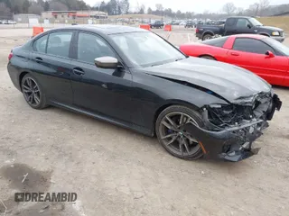 2020 BMW 3 Series M340i with VIN WBA5U7C02LAF54184, listed as a IAAI auction lot 41490697 with 57,363 mi miles. Bid and sale history available at carsss.com. Image 1.