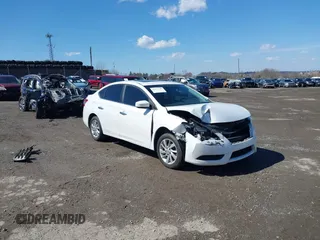 2015 Nissan Sentra SV with VIN 3N1AB7AP5FY350356, listed as a IAAI auction lot 41851745 with 136,182 mi miles and . Bid and sale history available at DreamBid. Image 1.