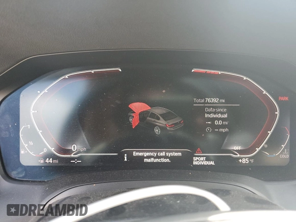 2020 BMW 3 Series 330i with VIN WBA5R1C07LFH40014, listed as a Copart auction lot 60656645 with 76,392 mi miles and Clean title. Bid and sale history available at DreamBid. Image 9.
