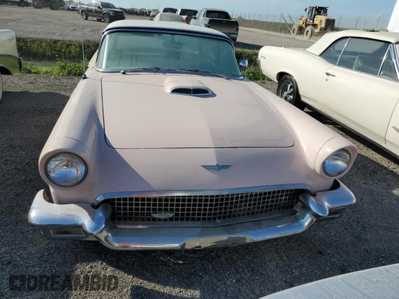 1957 Ford Thunderbird with VIN D7FH309658, listed as a Copart auction lot 75299494 with 50,865 mi miles and Salvage Title. Bid and sale history available at DreamBid. Image 5.