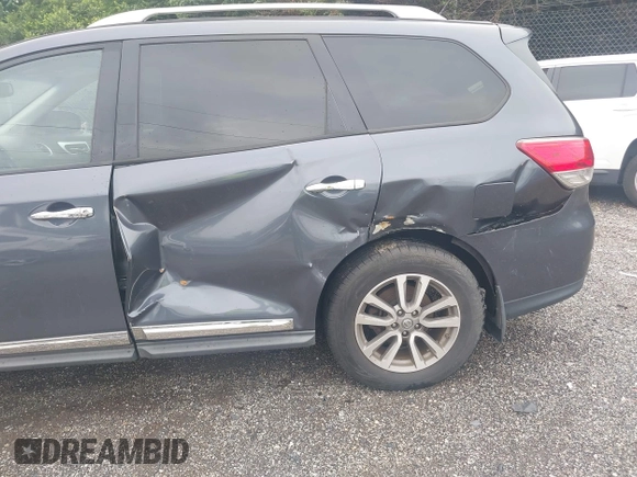2014 Nissan Pathfinder S with VIN 5N1AR2MM3EC667620, listed as a IAAI auction lot 42654851 with 109,305 mi miles and . Bid and sale history available at DreamBid. Image 6.