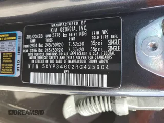 2024 Kia Telluride EX with VIN 5XYP34GC2RG425904, listed as a Copart auction lot 78142484 with 9,696 mi miles and Salvage Title. Bid and sale history available at DreamBid. Image 14.