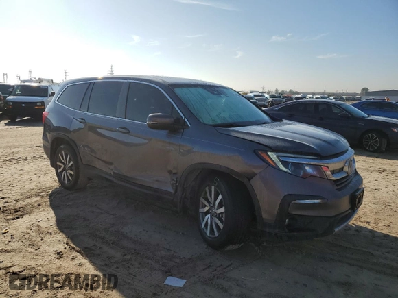 2021 Honda Pilot EX-L with VIN 5FNYF5H58MB001760, listed as a Copart auction lot 47061455 with 62,789 mi miles and Salvage Title. Bid and sale history available at carsss.com. Image 4.