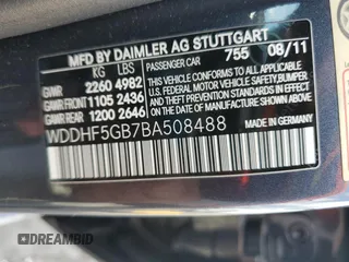 2011 Mercedes-Benz E 350 Luxury with VIN WDDHF5GB7BA508488, listed as a Copart auction lot 55531875 with 114,351 mi miles and Salvage Title. Bid and sale history available at DreamBid. Image 12.