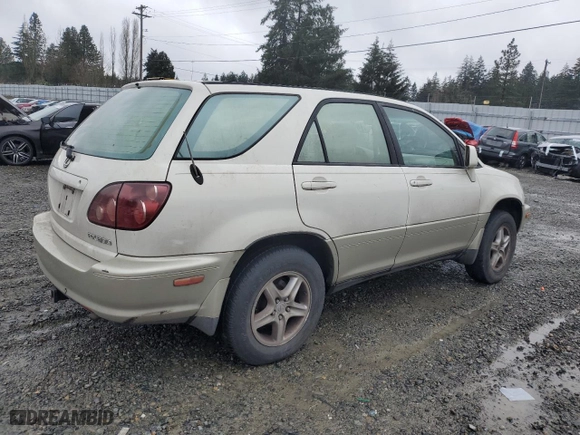 1999 Lexus RX 300 Luxury SUV with VIN JT6HF10U2X0031598, listed as a Copart auction lot 46873455 with 0 mi miles and Salvage Title. Bid and sale history available at carsss.com. Image 3.