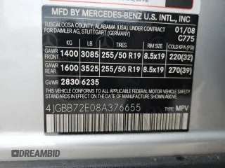 2008 Mercedes-Benz M 550 с VIN 4JGBB72E08A376655, выставлен на аукционе Copart как лот 85225184 с пробегом 167 861 миль миль и Чистый • Clean title. История ставок и продаж доступна на DreamBid. Изображение 14.