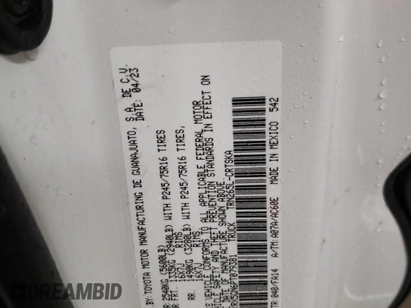 2023 Toyota Tacoma SR z VIN 3TYRX5GN6PT079381, wystawiony jako Copart lot #81633904 z przebiegiem 20 315 mil mil oraz Szkoda całkowita • Salvage title. Historia ofert i sprzedaży dostępna na DreamBid. Obrazek 12.
