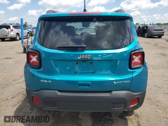 2022 Jeep Renegade Limited with VIN ZACNJDD17NPN59962, listed as a Copart auction lot 59101285 with 37,016 mi miles and Salvage title. Bid and sale history available at DreamBid. Image 6.