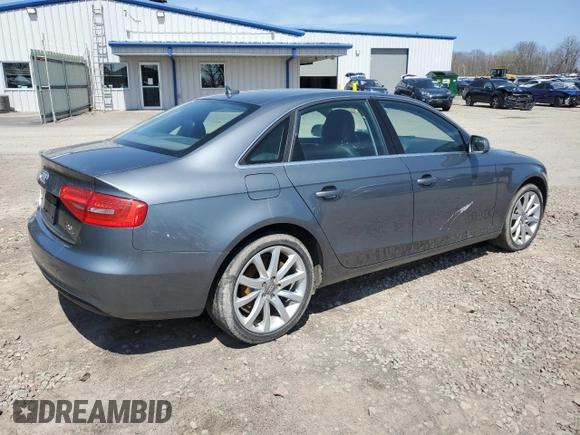 2013 Audi A4 Premium Plus with VIN WAUFFAFL2DN038206, listed as a Copart auction lot 53496745 with 131,005 mi miles and Salvage Title. Bid and sale history available at carsss.com. Image 3.