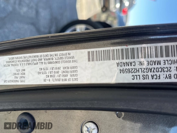 2020 Dodge Challenger SXT with VIN 2C3CDZAG2LH226594, listed as a Copart auction lot 55269645 with 71,197 mi miles and Clean Title. Bid and sale history available at DreamBid. Image 10.