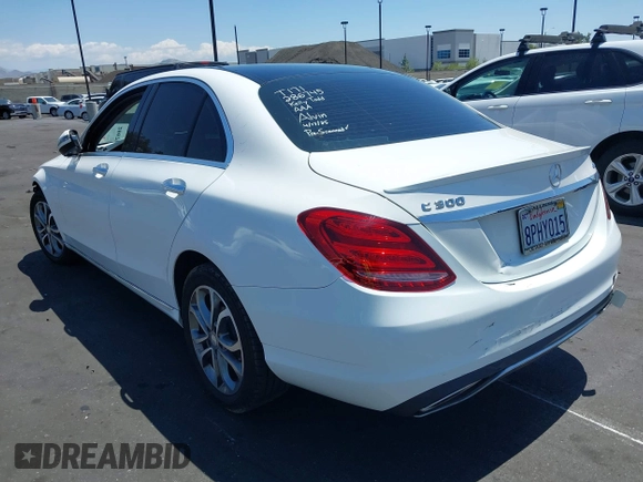 2016 Mercedes-Benz C 300 Luxury with VIN 55SWF4KB1GU136095, listed as a IAAI auction lot 42151655 with 102,583 mi miles and . Bid and sale history available at carsss.com. Image 3.