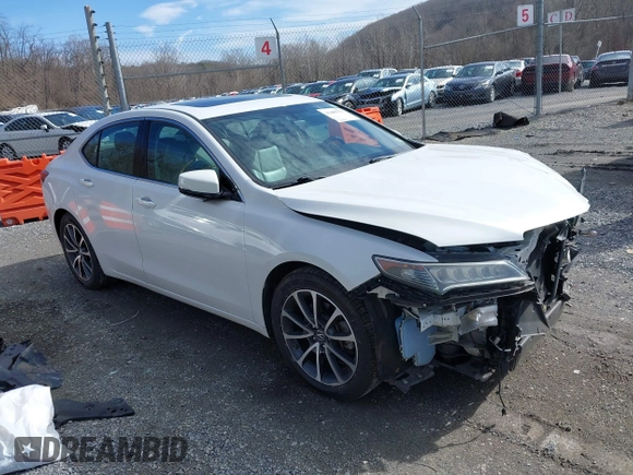2016 Acura TLX V6 with VIN 19UUB2F30GA006203, listed as a IAAI auction lot 41489757 with 37,403 mi miles. Bid and sale history available at carsss.com. Image 1.